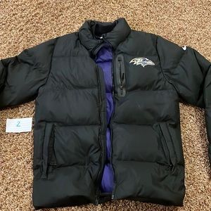 Nike Baltimore Ravens puffer jacket, size adult small.